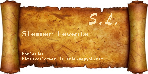 Slemmer Levente névjegykártya