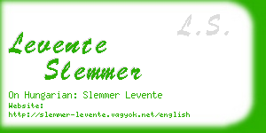 levente slemmer business card